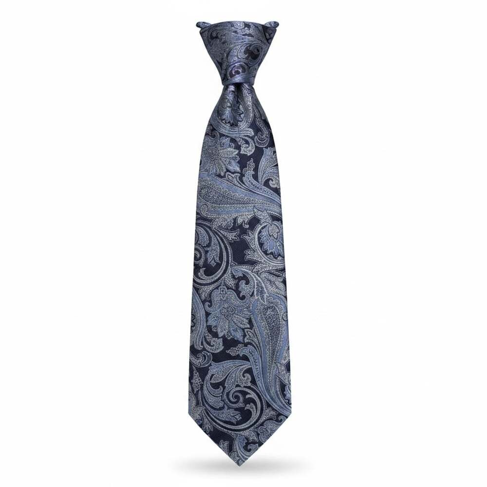 Barneys New York Blue Paisley Silk Necktie
